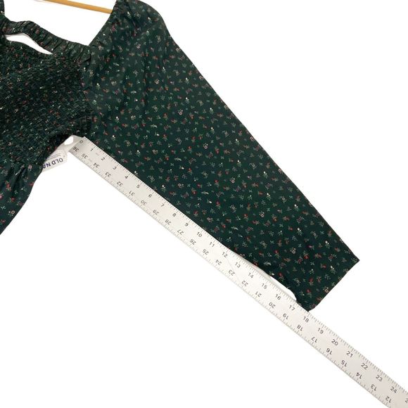 Old Navy Forest Green Floral Blouse - Picture 12 of 12
